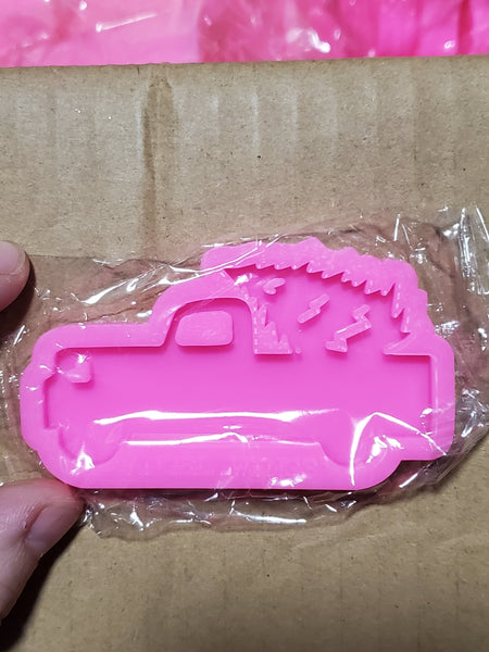 Truck with Tree Keychain Mold